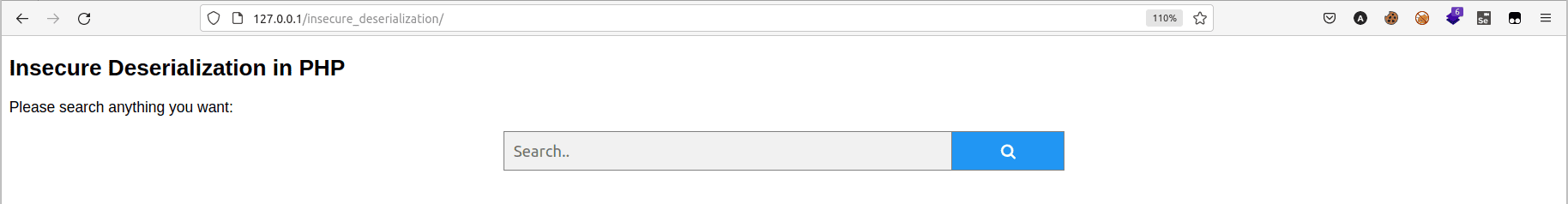 Demo web UI for search and deserialization testing